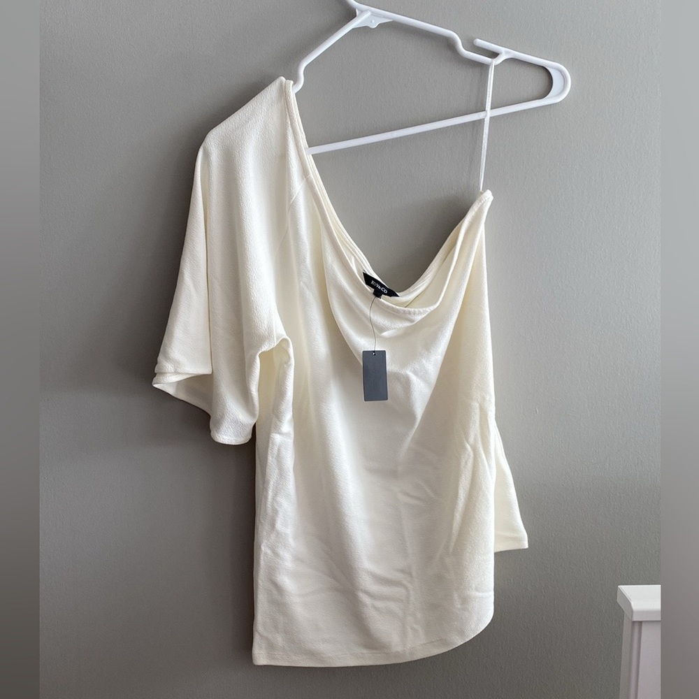 One-Shoulder Blouse/ white top (new with tags)